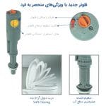 توالت فرنگی با درب آرام بند مروارید مدل الگانت Elegant