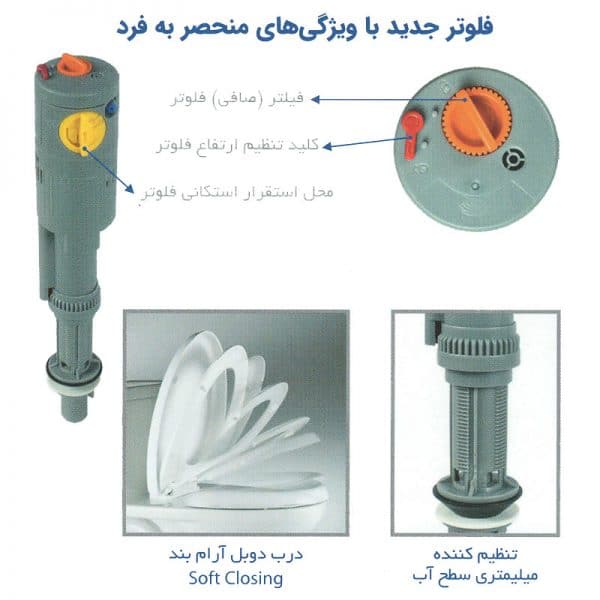 فروش اینترنتی توالت فرنگی مروارید مدل پارمیدا 72 Parmida